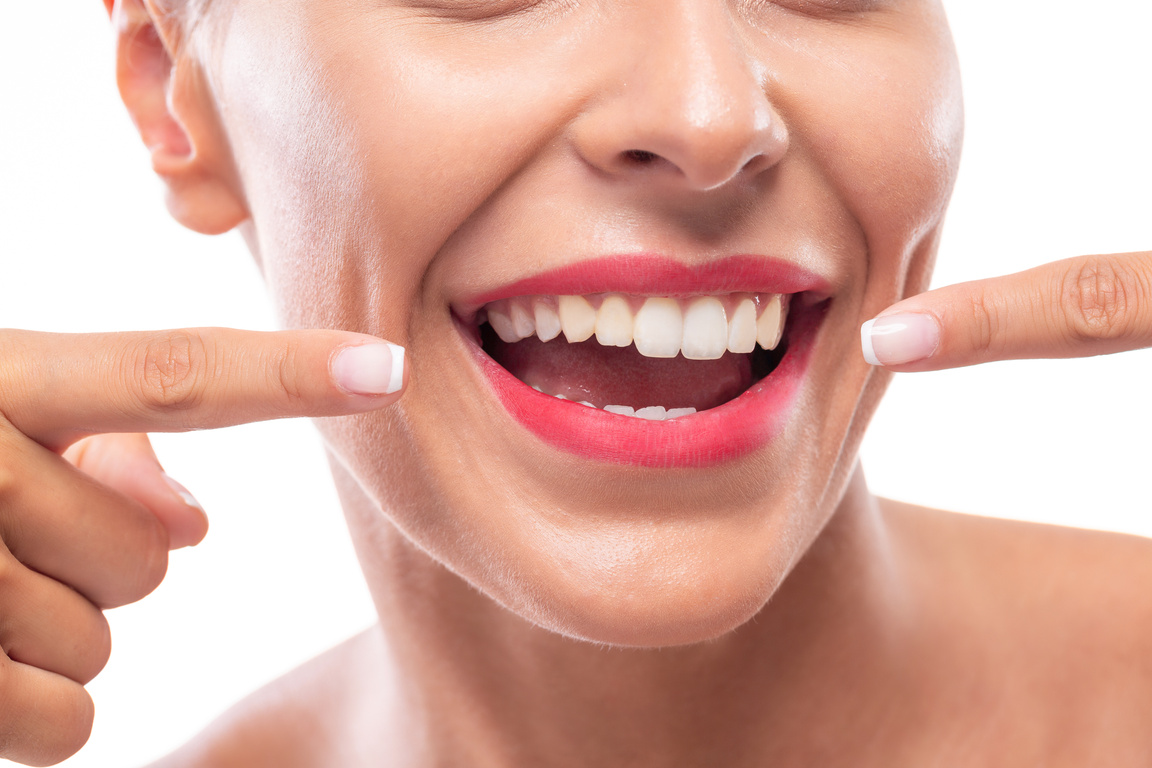 Shining white teeth and a beautiful smile